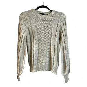 Halogen X Atlantic-Pacific Cable Fisherman Sweater Knit Sweater XS